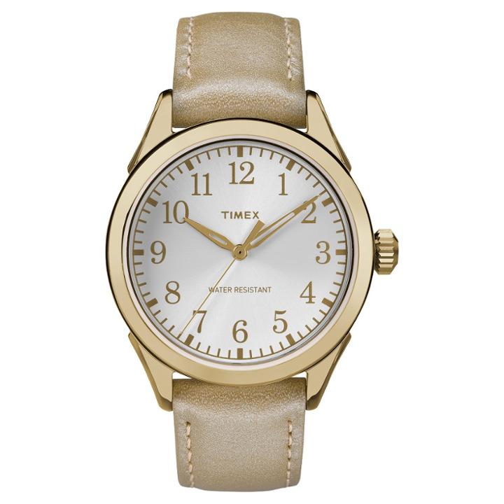 Women's Timex Watch With Leather Strap - Gold Tw2p99300jt,