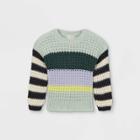 Toddler Girls' Striped Pullover Sweater - Cat & Jack Green