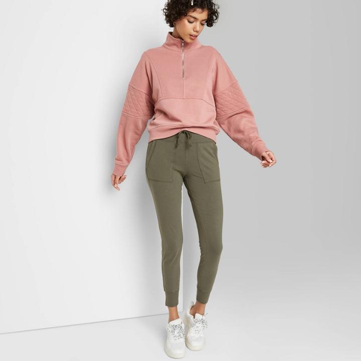 Women's High-waisted Pocket Leggings - Wild Fable Olive Green
