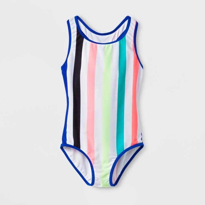 Girls' Bae Watch One Piece Swimsuit - Cat & Jack White
