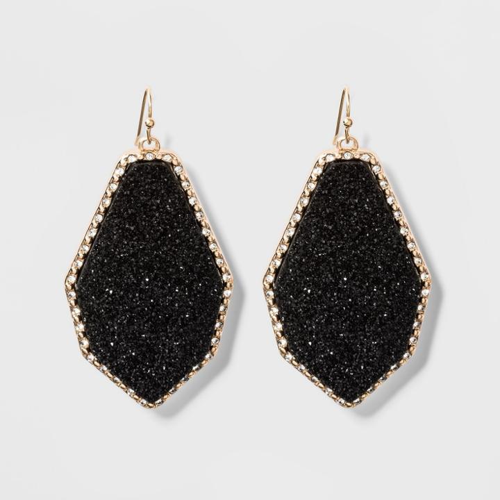 Sugarfix By Baublebar Luminous Druzy Drop Earrings - Black, Women's