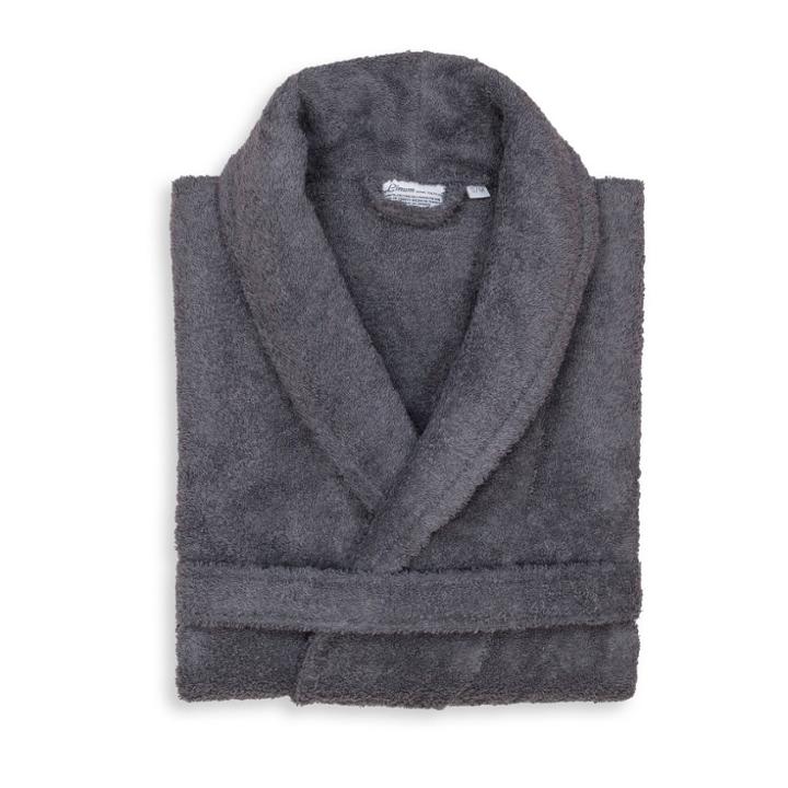 L/xl Terry Cloth Solid Bathrobe Gray - Linum Home Textiles
