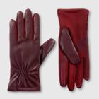 Isotoner Adult Faux Leather Gloves - Plum