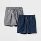 Toddler Boys' 2pk Woven Pull-on Shorts - Cat & Jack Navy/gray 12m, Toddler Boy's
