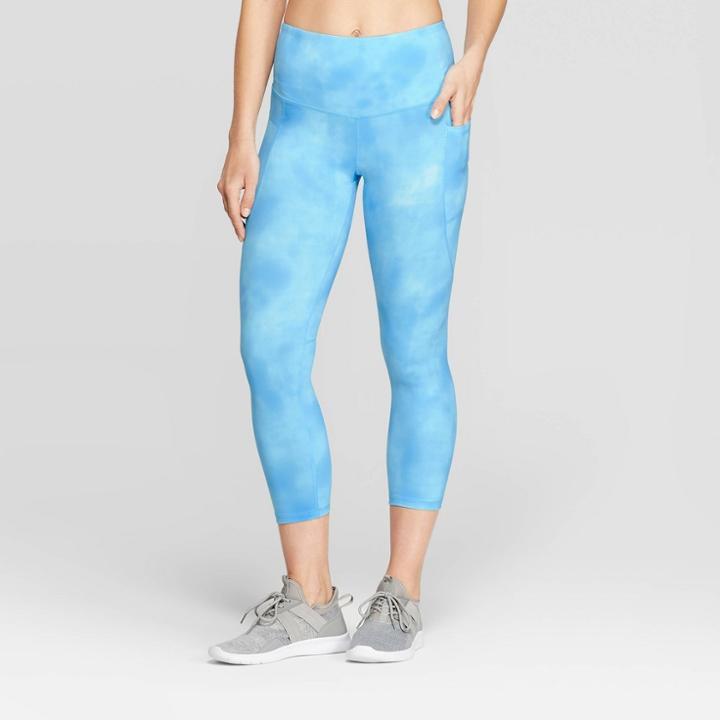 Women's Everyday Marble Print High-waisted Capri Leggings 20 - C9 Champion Blue