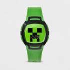 Boys' Minecraft Flashing Lcd Watch - Green