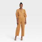 Women's Puff 3/4 Sleeve Boilersuit - Universal Thread Brown