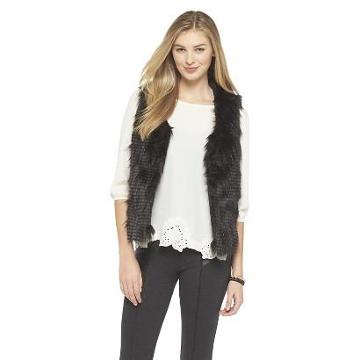 Faux Fur Vest Black S(3-5) - Xhilaration