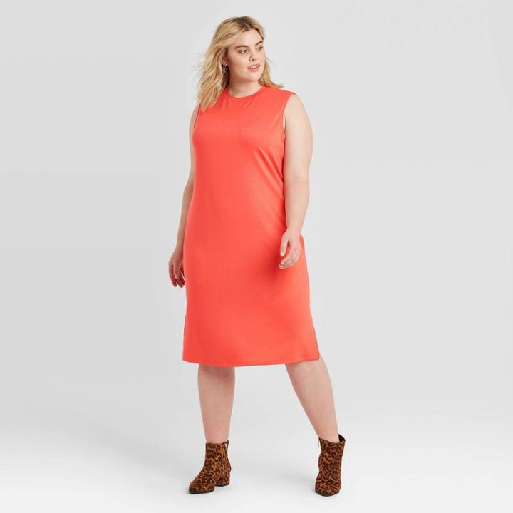 Women's Plus Size Sleeveless Crewneck Knit Dress - Ava & Viv Gray 2x, Women's,