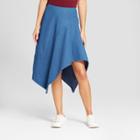 Women's Asymmetrical Denim Skirt - Mossimo Blue