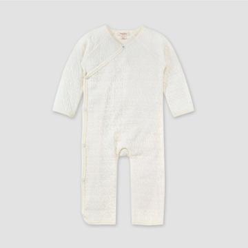 Burt's Bees Baby Baby Quilted Bee Wrap Front Jumpsuit - White