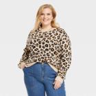 Women's Crewneck Sweater - Knox Rose Leopard Print