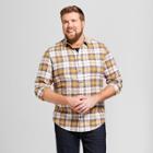Men's Tall Long Sleeve Lightweight Flannel Button-down Shirt - Goodfellow & Co Honey