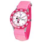 Disney Girls' Minnie Mouse Stainless Steel Time Teacher With Bezel - Pink