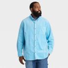 Houston White Adult Plus Size Corduroy Long Sleeve Button-down Shirt - Blue