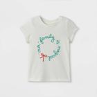 Toddler Girls' 'our Family Is Magical' Short Sleeve Graphic T-shirt - Cat & Jack Cream