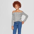 Girls' Cold Shoulder Tank Top - Art Class Gray