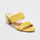 Women's Patricia Espadrille Block Heeled Pumps - A New Day Yellow