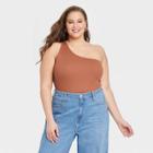 Women's Plus Size Slim Fit One Shoulder Tank Top - A New Day