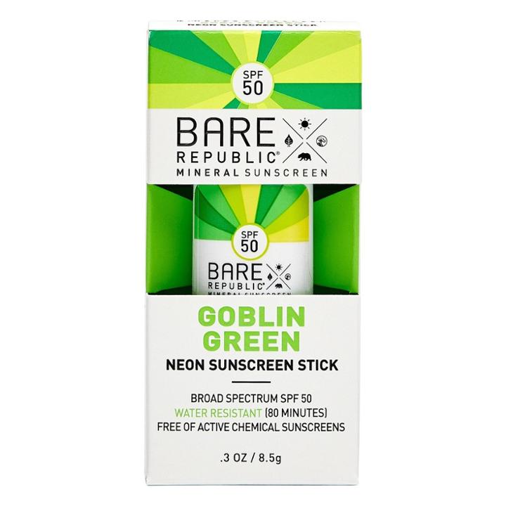Bare Republic Neon Sunscreen Stick Golbin Green -