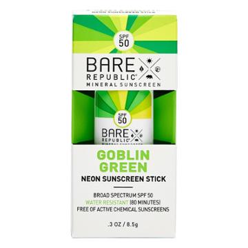Bare Republic Neon Sunscreen Stick Golbin Green -