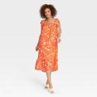 Women's Sleeveless Dress - Who What Wear Orange Printed