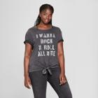 Women's Plus Size Short Sleeve I Want To Rock And Roll All Night Graphic T-shirt - Lyric Culture (juniors') Black