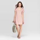 Women's Short Sleeve Scoop Neck At Knee T-shirt Dress - Universal Thread Pink