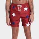 Bioworld Men's Red, White, And Blue Stars Swim