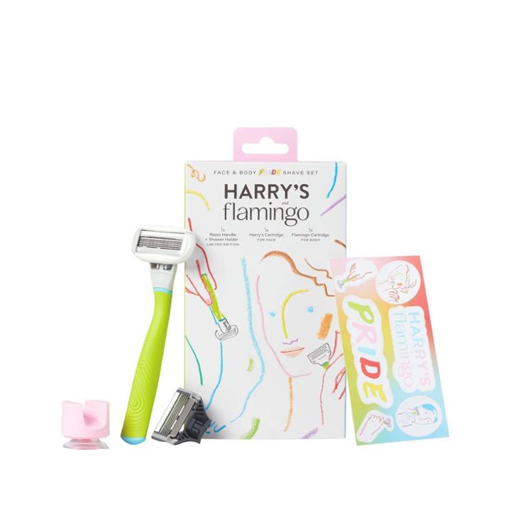 Harry's & Flamingo Gender Inclusive Shave Set - 1 Razor Handle + 1 Face Razor + 1 Body Razor