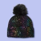 Girls' Beanie Hat With Pom - More Than Magic Black, Girl's