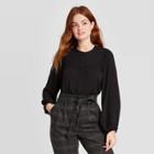 Women's Long Sleeve Everyday Blouse - A New Day Black