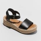 Women's Rae Faux Leather Wedge - Universal Thread Black