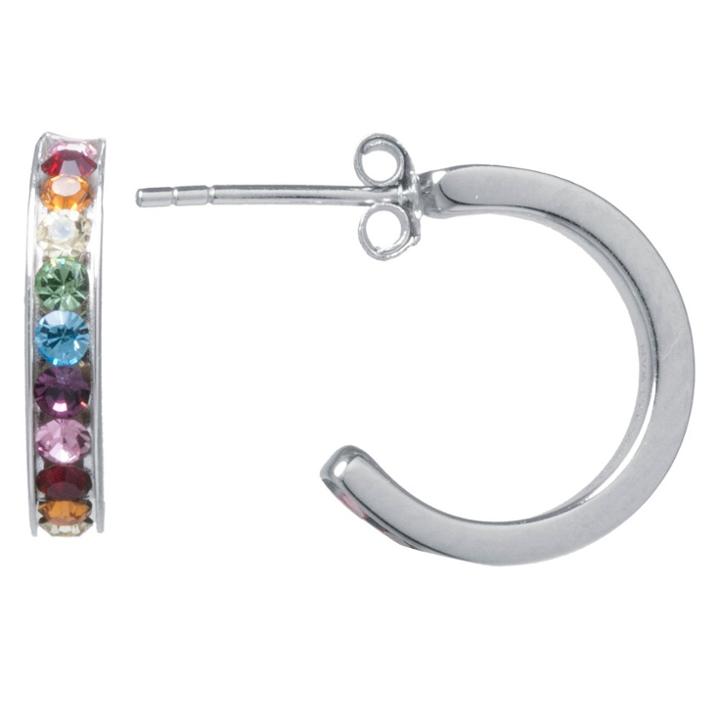 Target Sterling Silver Hoop Earring, Girl's, Multi Color/sterling