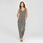 Women's Printed Jumpsuit - Notations - Tan/black