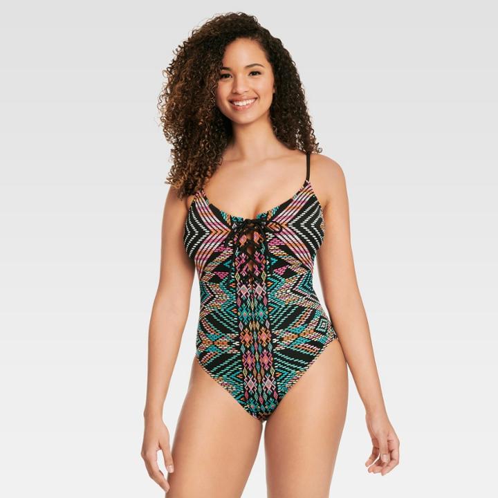 Beach Betty By Miracle Brands Beach Betty Women's Slimming Control Longline Bikini - Black