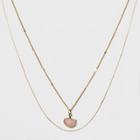 Two Row Layer With Semi Precious Charm Necklace - Universal Thread Gold