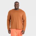 Men's Big & Tall Long Sleeve Performance T-shirt - All In Motion Brown