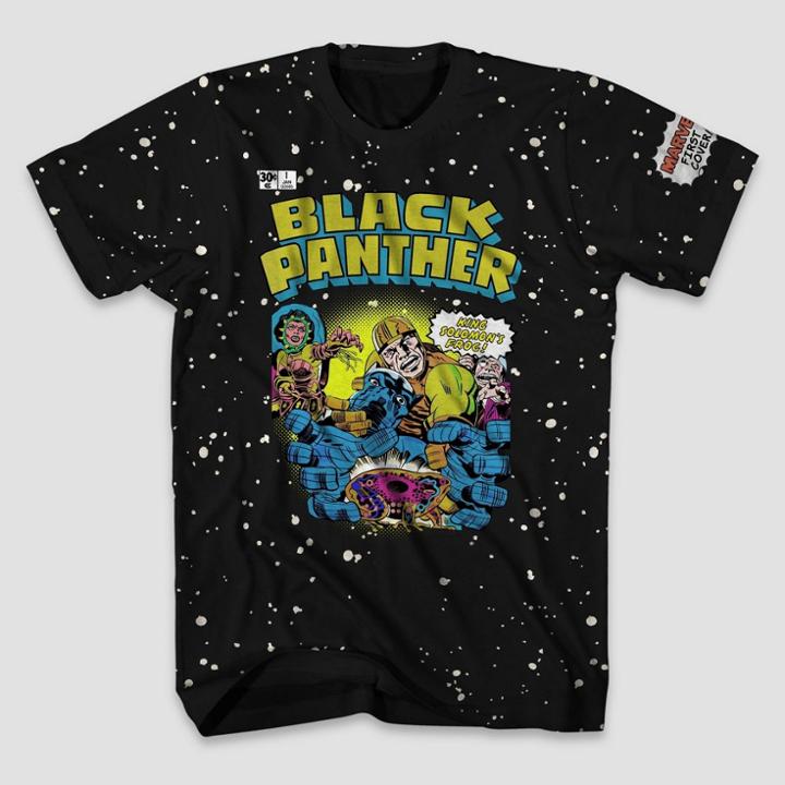 Men's Marvel Black Panther Short Sleeve Graphic T-shirt - Black Wash