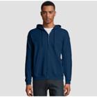 Hanes Men's Ecosmart Fleece Full Zip Hooded Sweatshirt - Navy S, Size: