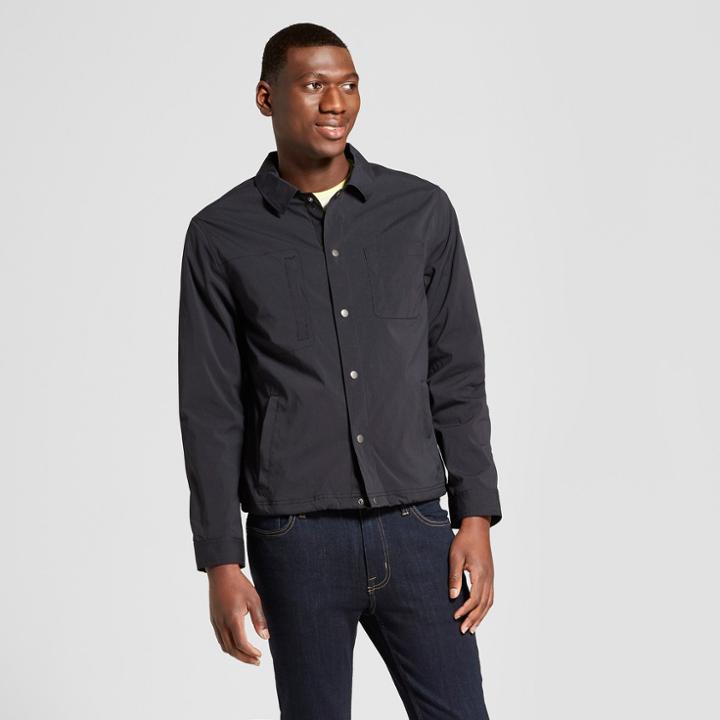 Men's Standard Fit Military Coach Jacket - Goodfellow & Co Deep Charcoal