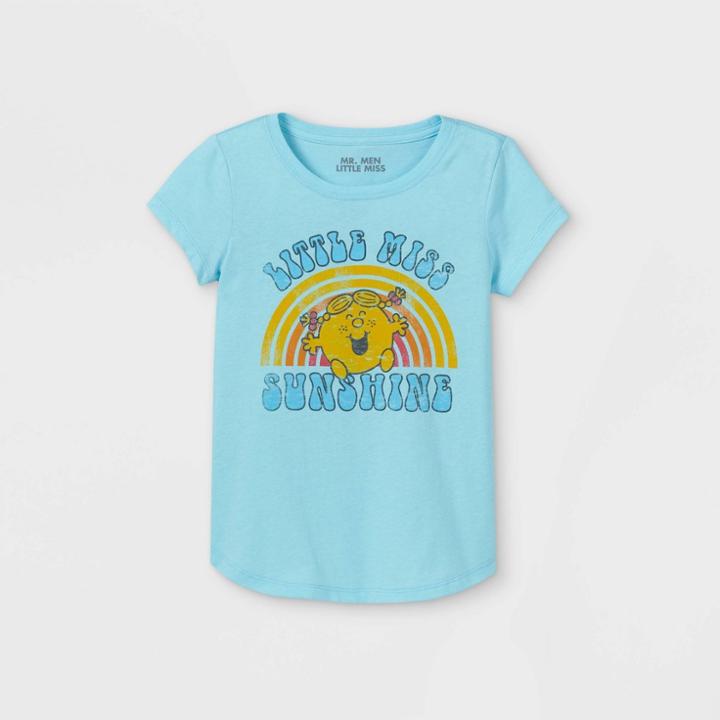 Girls' Mr. Men & Little Miss Sunshine Short Sleeve Graphic T-shirt - Blue