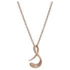 Target Women's Rose Gold Over Sterling Silver Cursive Script Initial Pendant - S (18), Size: Small, Rose Gold -