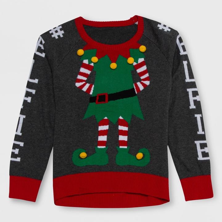 Well Worn Girls' Elfie Sweater - Dark Gray