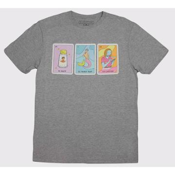 Millennial Latino Cards Men's Loteria Catfish Short Sleeve Graphic T-shirt - Heathered Gray