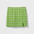 Girls' Notch-front Skirt - Art Class Lime Plaid Xs, Green Plaid