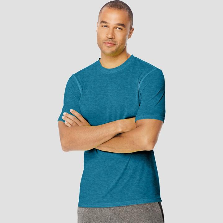 Hanes Men's Short Sleeve Sport Endurance T-shirt - Blue Oasis Heather