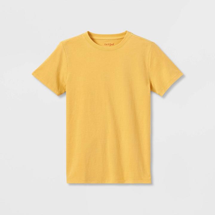 Boys' Short Sleeve Garment Wash T-shirt - Cat & Jack Bright Yellow
