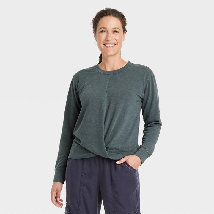 Women's Twist-front Sweatshirt - Knox Rose Green