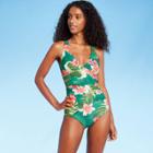 Kona Sol Women's Twist Strap High Coverage One Piece Swimsuit - Kona